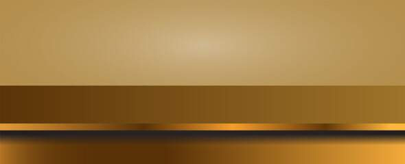 Obraz premium Luxury gold podium for show products with ribbons decorations and glitter light effects and bokeh. vector