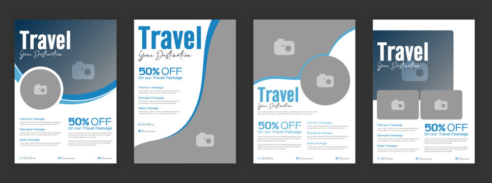 Travel Flyer Template for Vacation Deals Holiday Packages and Tourism Promotions Editable Print Design for Travel Agencies Tour Services Hotels and Resorts Perfect for Seasonal Offers and Destination.