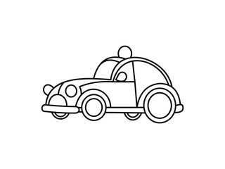 Coloring outline car toy vector image