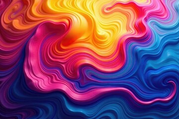 Obraz premium Abstract swirling paint textures in vibrant hues, style, curves, bright