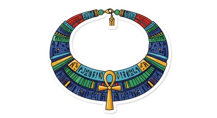 Colorful Egyptian Collar Necklace Illustration