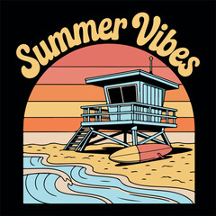 Summer vibes t-shirt design for summer day