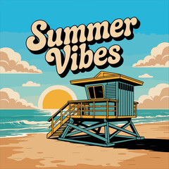 Summer vibes t-shirt design for summer day