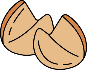 isolate illustration of fortune cookies