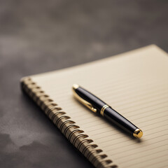 Naklejka premium Luxury Pen Resting on Spiral Notebook