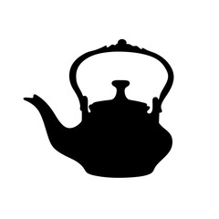 Teapot silhouette vector graphic for kitchenware design and tea time illustration and decoration use