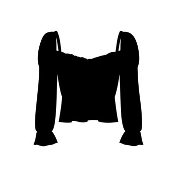 black blouse silhouette, long sleeves clip art preview