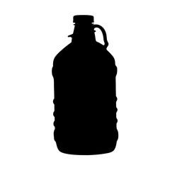 Silhouette of a glass jug, water container, liquid storage, beverage holder, homebrew bottle
