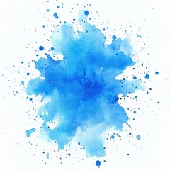 abstract watercolor splash in varying shades of blue with a textured gradient effect on white background
