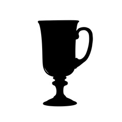 Silhouette of irish coffee mug glass vector illustration for cafe bar restaurant design menu 90