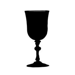 Download elegant black silhouette of wine glass vector art for graphic design projects and decoration