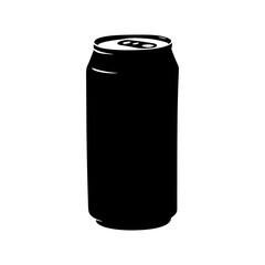 Black aluminum can vector illustration for soda drink beer beverage packaging design and template mockups