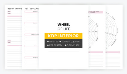 Wheel Of Life Printable Template Coaching Worksheet Template Vector File Life Goal Planner Digital Download