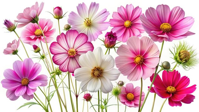 Cosmos Flowers PNG, Isolated Cosmos, Floral PNG Background, High-Resolution Cosmos Images, Botanical PNG,  Cosmos Flower Clipart, PNG Floral Elements, Digital Cosmos, Free Cosmos PNG Download