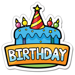 Fototapeta premium birthday sticker icon on white background