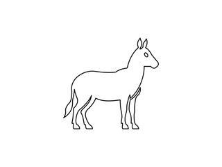 Horse coloring vector illustration line art