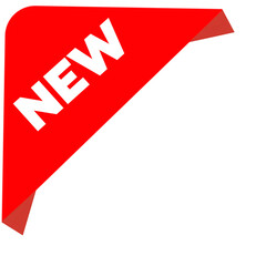 Red Corner "NEW" Label Badge Sticker Icon for Promotions & Updates
