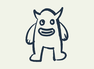 Illustration of an Alien and Monster Doodle