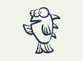 Illustration of an Alien and Monster Doodle