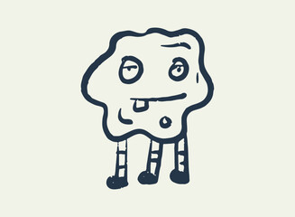 Illustration of an Alien and Monster Doodle