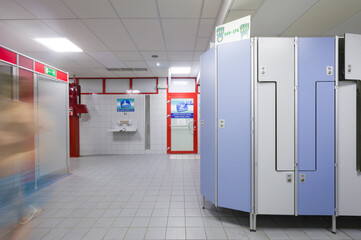 Indoor Pool Locker Room: Transition Space for Swimmers