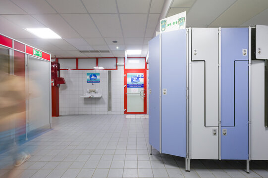 Indoor Pool Locker Room: Transition Space for Swimmers - Powered by Adobe