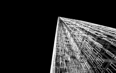 Architectural drawing vector 3d illustration