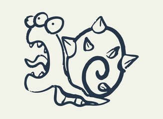 Illustration of an Alien and Monster Doodle