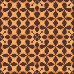 Seamless Decorative Pattern in Brown and Beige for Backgrounds