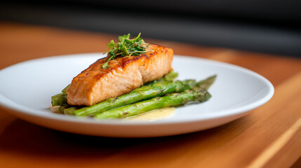 Elevated Farm-to-Table Gastronomy Seared Wild Salmon with Herbed Asparagus - Gourmet Wellness Plating for Health-Conscious Culinary Storytelling 08042025Ryzhkov 31539085 2
