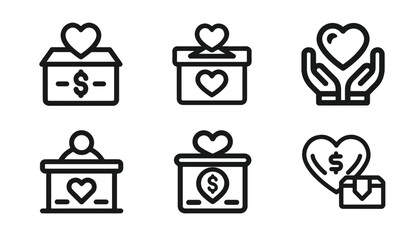 charity and donation line icon