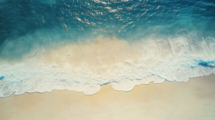 Fototapeta premium Tropikalny krajobraz z plażą i oceanem, tło generative ai 