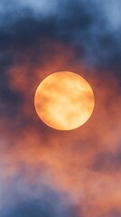 Warm Celestial Body Amidst Cloudy Colorful Sky