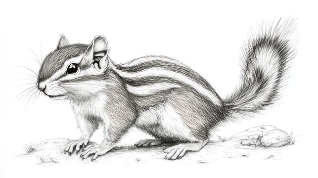 Detailed chipmunk sketch