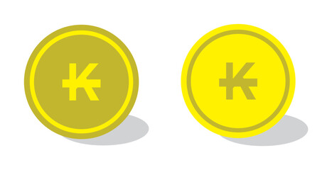 Obraz premium Lao kip coin vector icon. Lao kip Lao coin symbol collection. Coin symbol