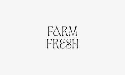 Farm Fresh Vector Label – Decorative Serif Typography Design for Organic Packaging & Farmers Markets
