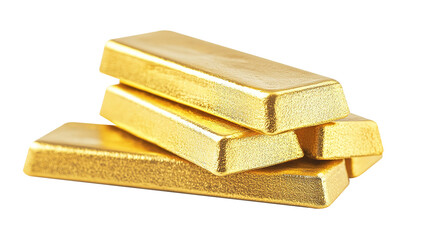 Gold Bar Stacks Isolated on PNG Transparent Background
