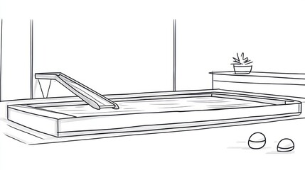 Child's indoor pool illustration with slide, possible use for children's product design