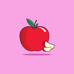 Red Apple Vector Illustration isolated apple icon