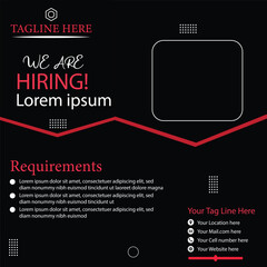 we are hiring social media poster design vector templates