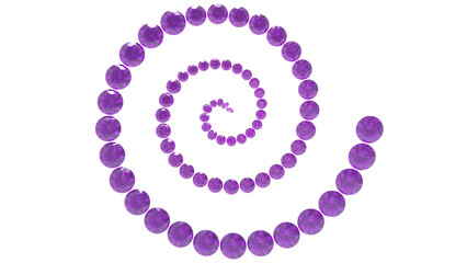 Amethyst diamonds spiral transparent background