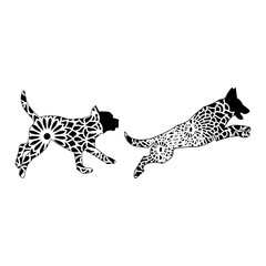 Fototapeta premium Dog Animal Mandala, Animal Silhouette