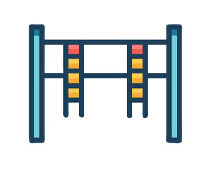 Monkey Bars Icon , Kids Playground Climbing Equipment Vector Illustration, Outdoor Play Symbol