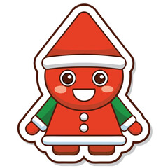 christmas sticker icon on white background