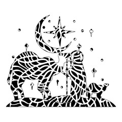 Nativity Animal Mandala,Animal Silhouette
