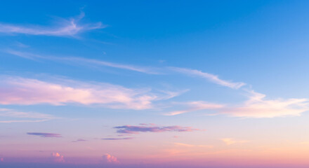 Serene Sunset Sky Pastel Clouds Peaceful Evening Tranquil Nature