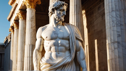 Heroic Roman Figure in Dramatic Lighting