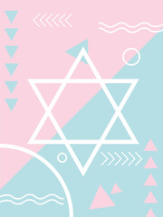 Pink flat shopping mall promotion geometric graphics vector background