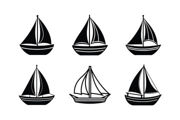 cartoon sailboat in the sea