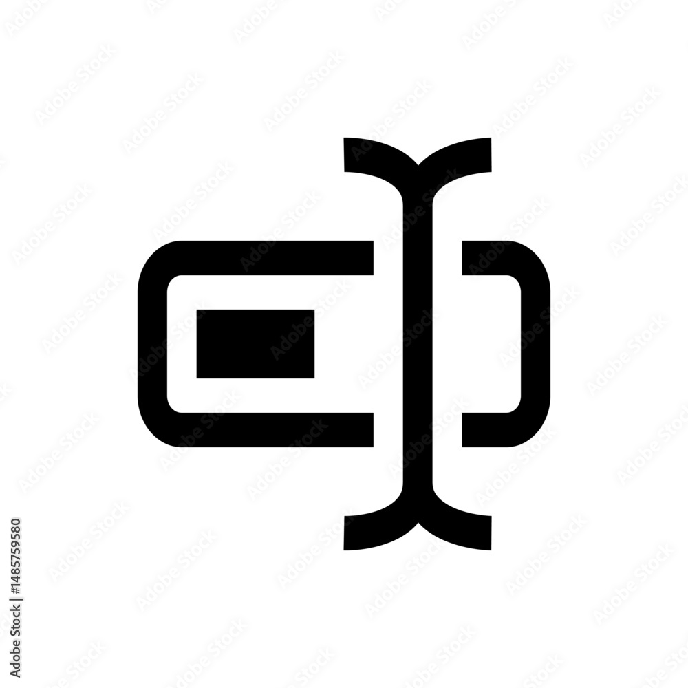 Poster illustration of a cursor positioned to insert text with a rectangular shape on the left side of it